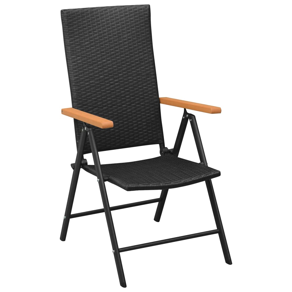 -Delige Tuinset Poly Rattan Zwart En Bruin 5 160 cm tafellengte