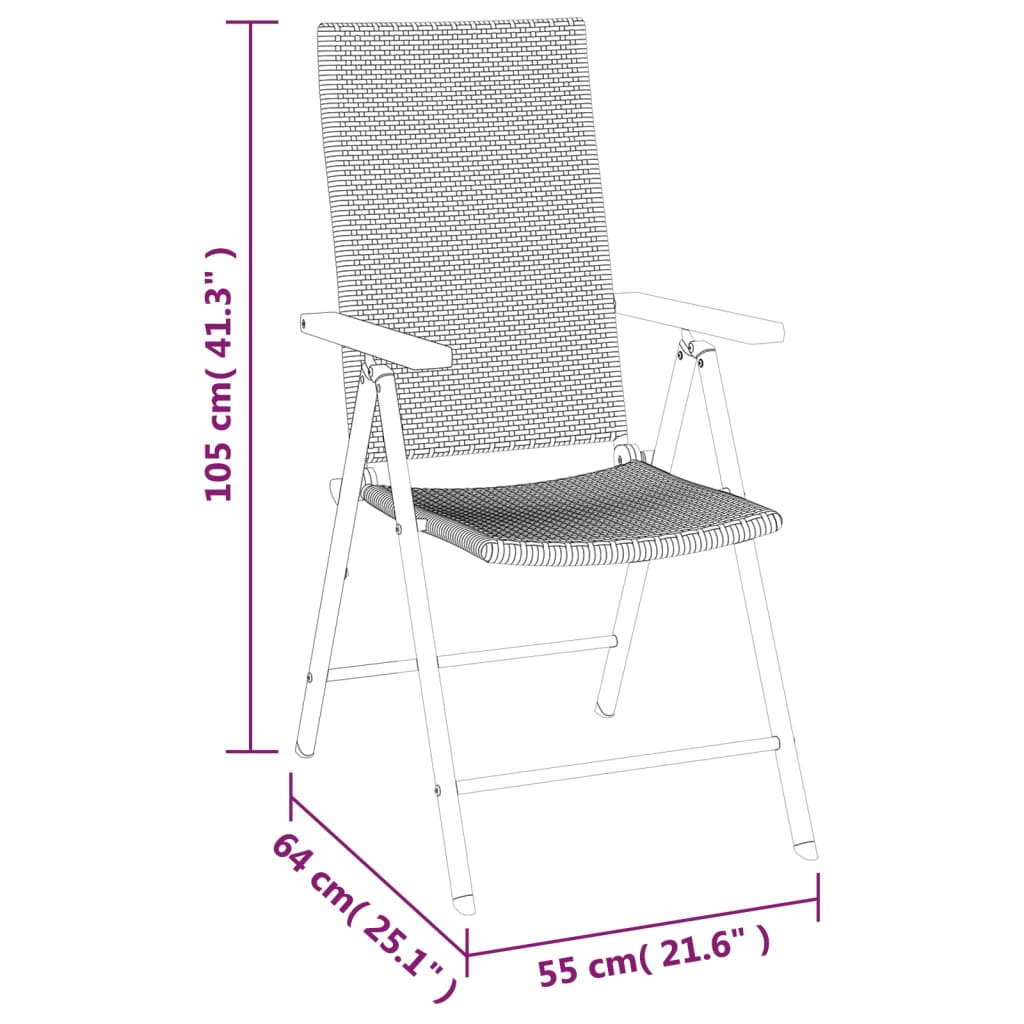 -Delige Tuinset Poly Rattan Zwart En Bruin 5 160 cm tafellengte