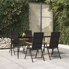 Tuinset poly rattan 5-delig zwart