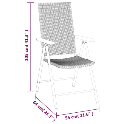-Delige Tuinset Poly Rattan Zwart En Bruin 7 160 cm tafellengte