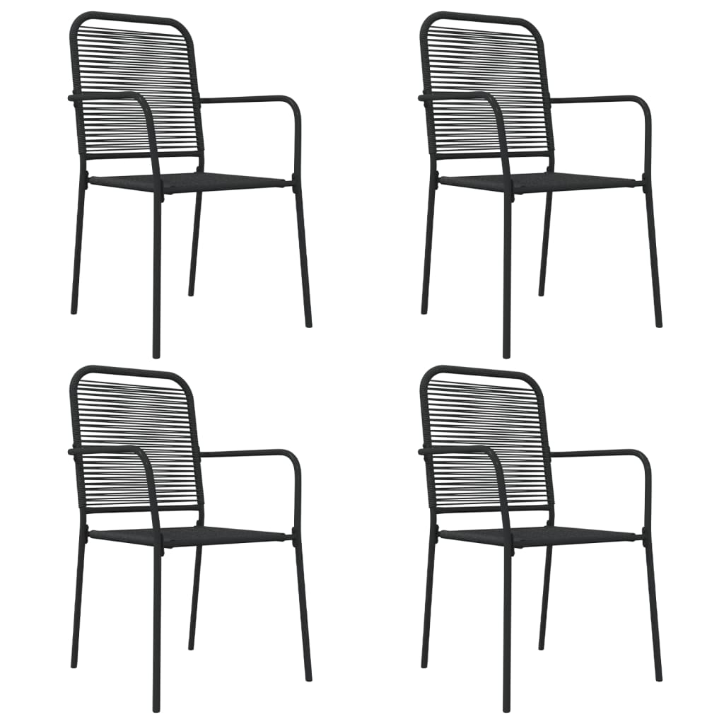 -Delige Tuinset Katoenen Touw En Staal Zwart 5 160 cm tafellengte