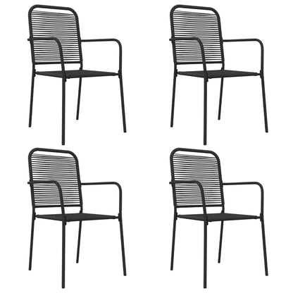 -Delige Tuinset Katoenen Touw En Staal Zwart 5 160 cm tafellengte