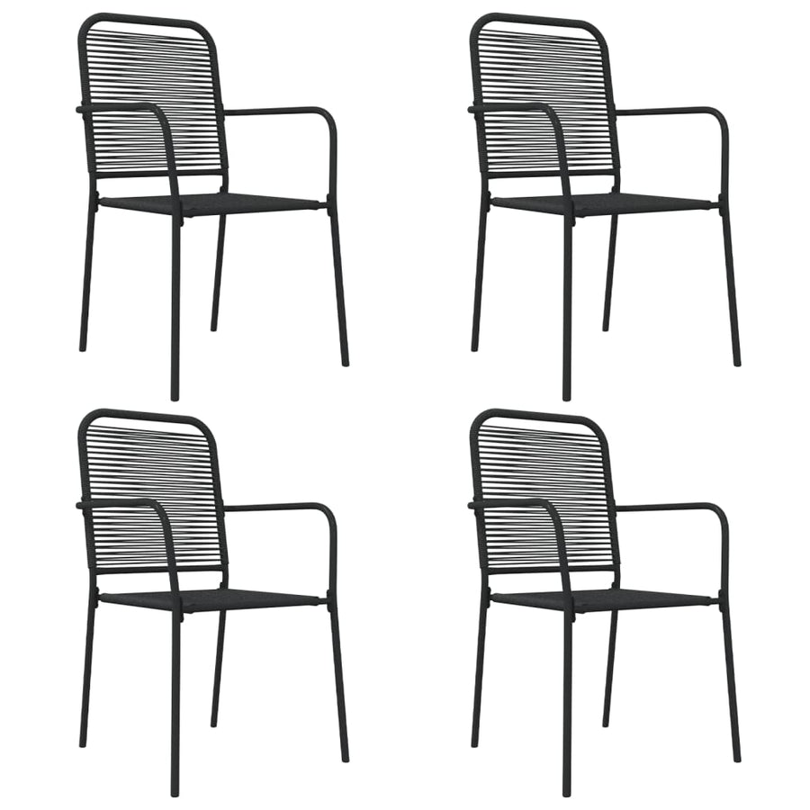 -Delige Tuinset Katoenen Touw En Staal Zwart 5 160 cm tafellengte