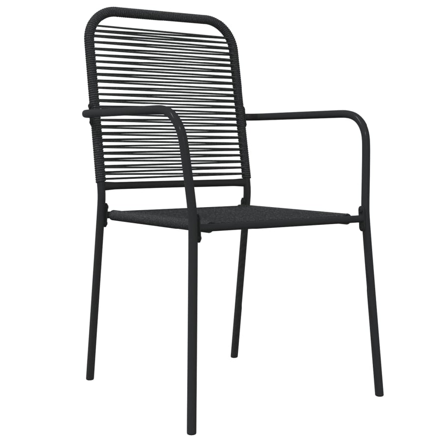 -Delige Tuinset Katoenen Touw En Staal Zwart 5 160 cm tafellengte