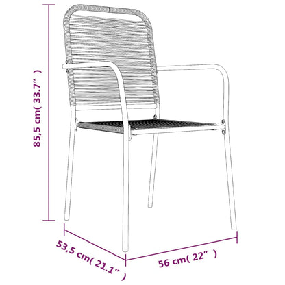 -Delige Tuinset Katoenen Touw En Staal Zwart 5 160 cm tafellengte