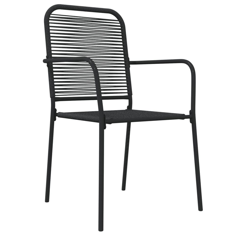 -Delige Tuinset Katoenen Touw En Staal Zwart 7 160 cm tafellengte