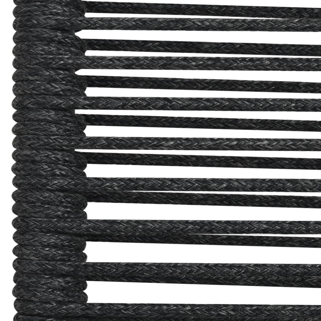 -Delige Tuinset Katoenen Touw En Staal Zwart 7 160 cm tafellengte