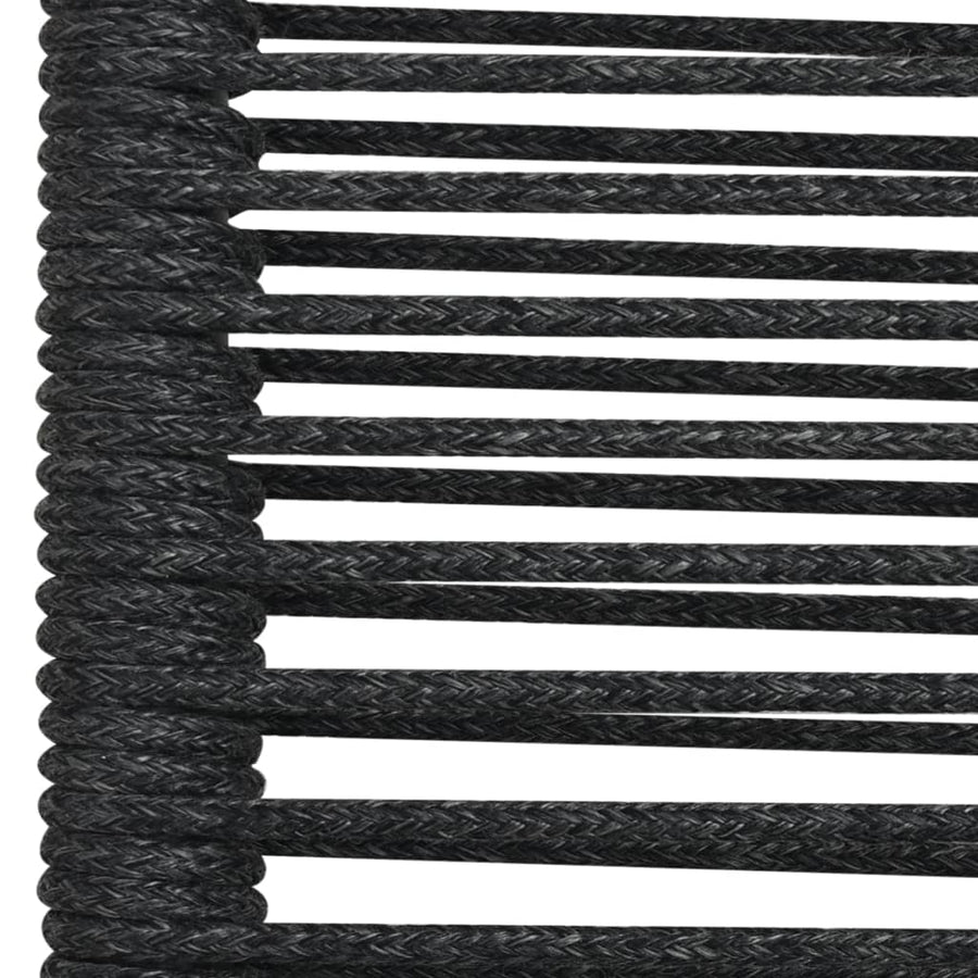-Delige Tuinset Katoenen Touw En Staal Zwart 7 160 cm tafellengte