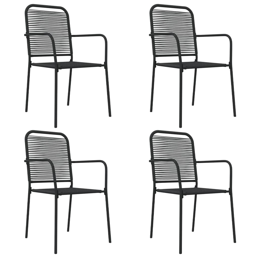 -Delige Tuinset Katoenen Touw En Staal Zwart 5 160 cm tafellengte