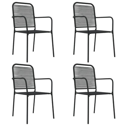 -Delige Tuinset Katoenen Touw En Staal Zwart 5 160 cm tafellengte