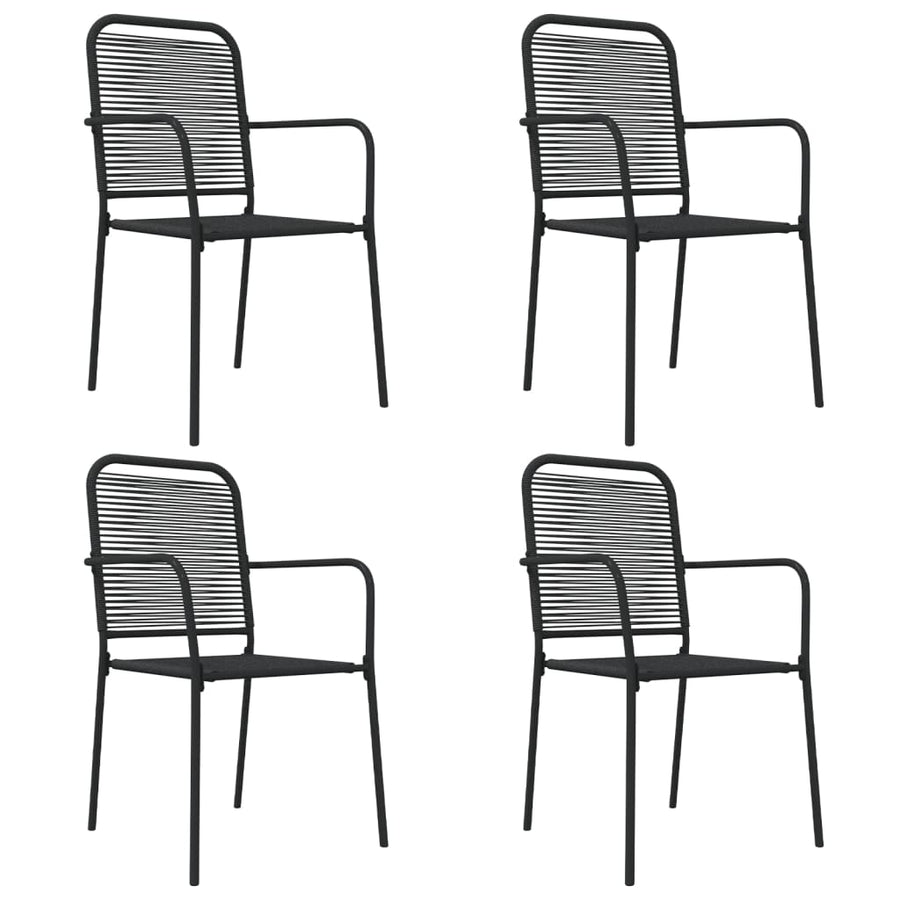 -Delige Tuinset Katoenen Touw En Staal Zwart 5 160 cm tafellengte