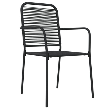 -Delige Tuinset Katoenen Touw En Staal Zwart 5 160 cm tafellengte