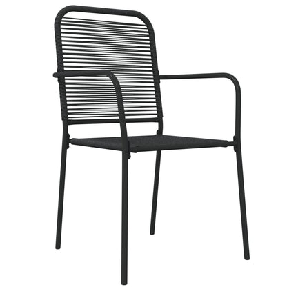 -Delige Tuinset Katoenen Touw En Staal Zwart 7 160 cm tafellengte