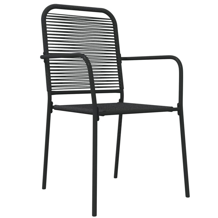 -Delige Tuinset Katoenen Touw En Staal Zwart 7 160 cm tafellengte