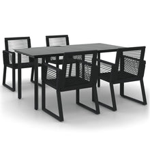 -Delige Tuinset Pvc-Rattan Zwart 5 160 cm tafellengte