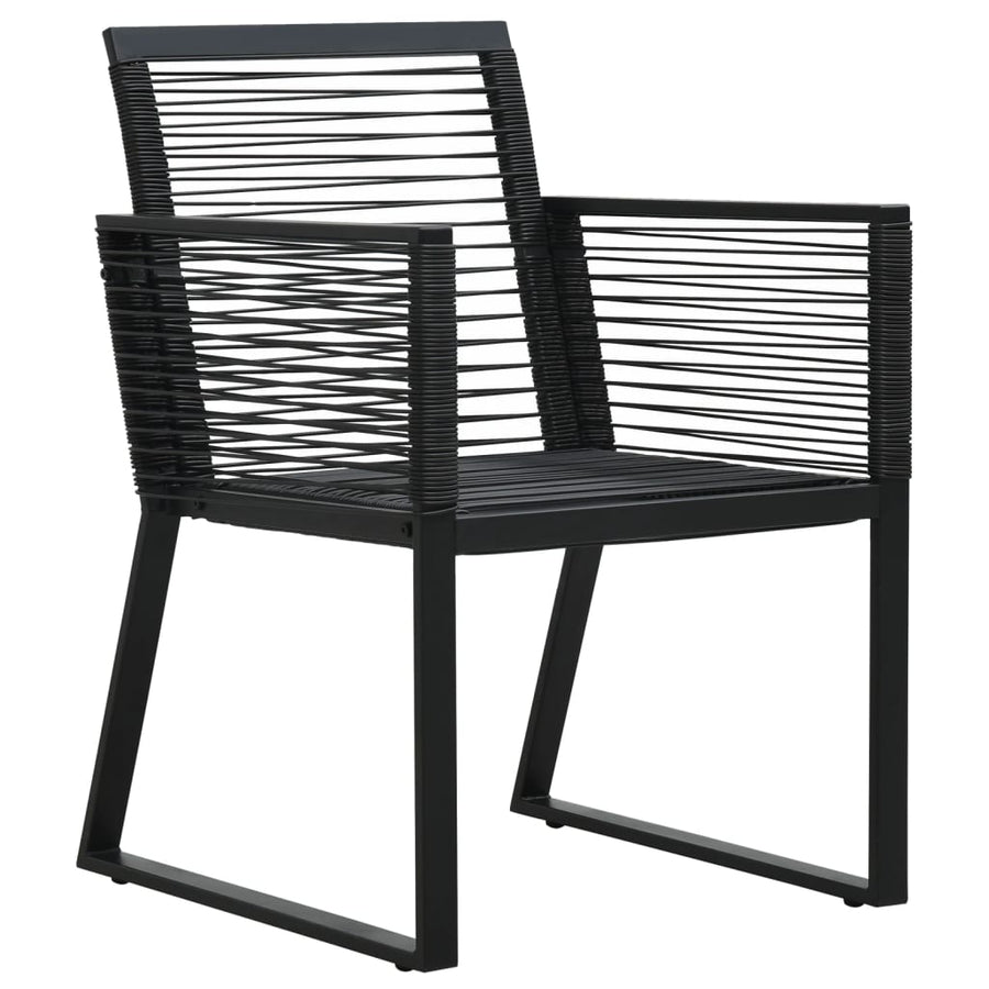 -Delige Tuinset Pvc-Rattan Zwart 5 160 cm tafellengte