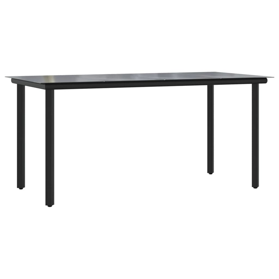 -Delige Tuinset Pvc-Rattan Zwart 5 160 cm tafellengte