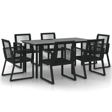 -Delige Tuinset Pvc-Rattan Zwart 7 160 cm tafellengte