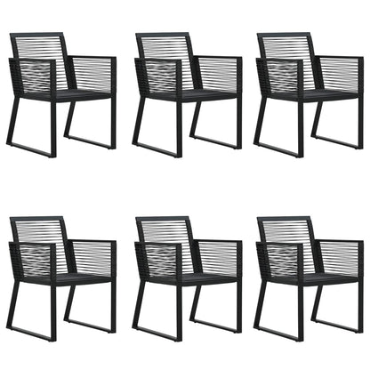 -Delige Tuinset Pvc-Rattan Zwart 7 160 cm tafellengte