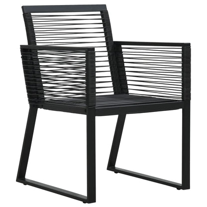 -Delige Tuinset Pvc-Rattan Zwart 7 160 cm tafellengte