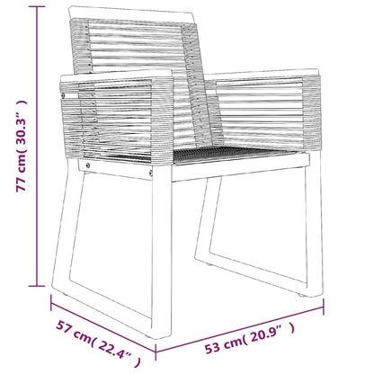 -Delige Tuinset Pvc-Rattan Zwart 7 160 cm tafellengte