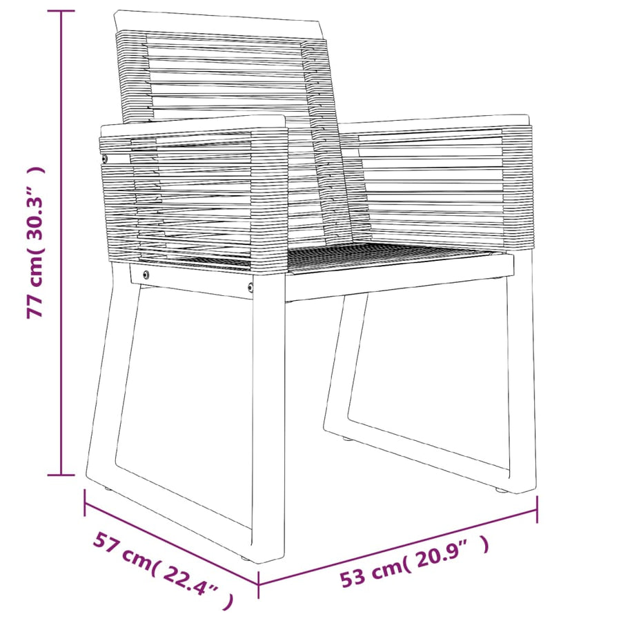 -Delige Tuinset Pvc-Rattan Zwart 7 160 cm tafellengte