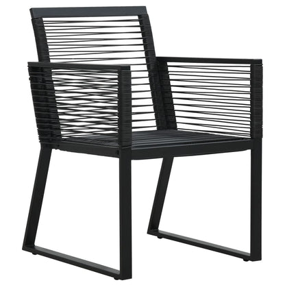 -Delige Tuinset Pvc-Rattan Zwart 5 160 cm tafellengte