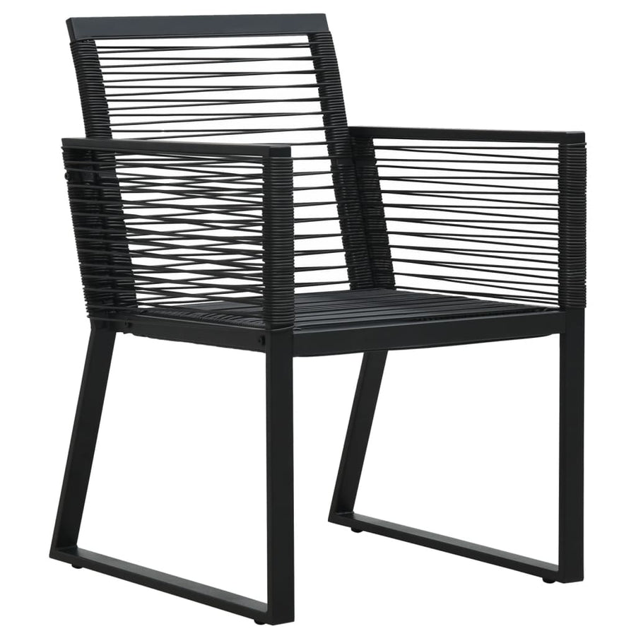 -Delige Tuinset Pvc-Rattan Zwart 5 160 cm tafellengte