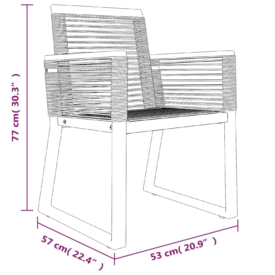 -Delige Tuinset Pvc-Rattan Zwart 5 160 cm tafellengte