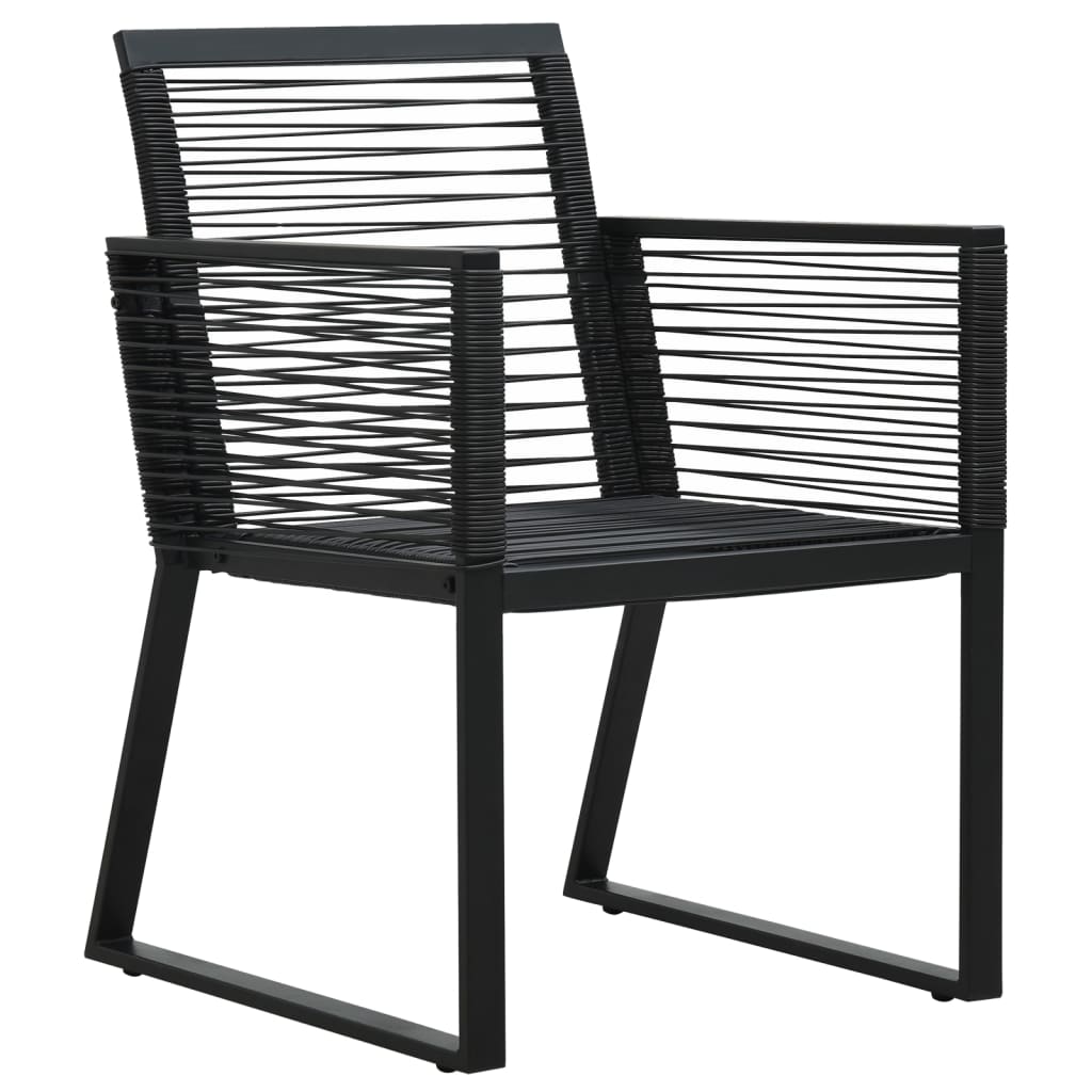 -Delige Tuinset Pvc-Rattan Zwart 7 160 cm tafellengte