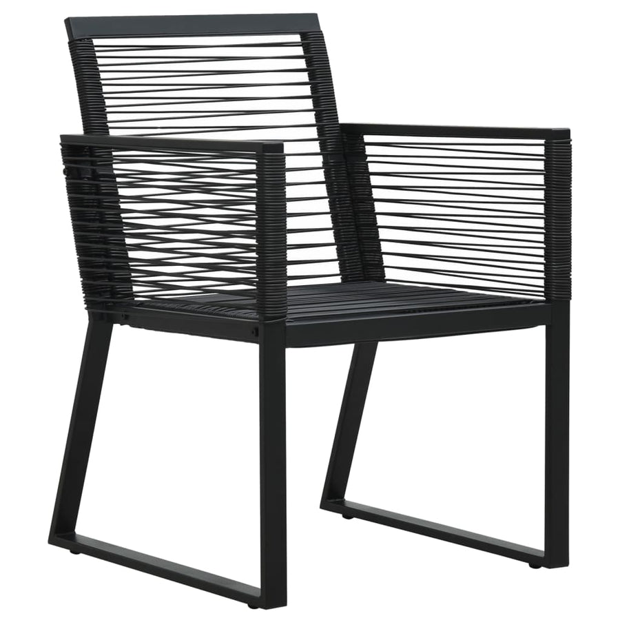 -Delige Tuinset Pvc-Rattan Zwart 7 160 cm tafellengte