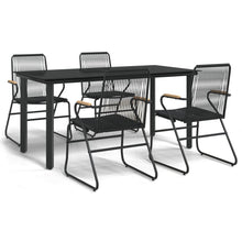 -Delige Tuinset Pvc-Rattan Zwart 5 160 cm tafellengte