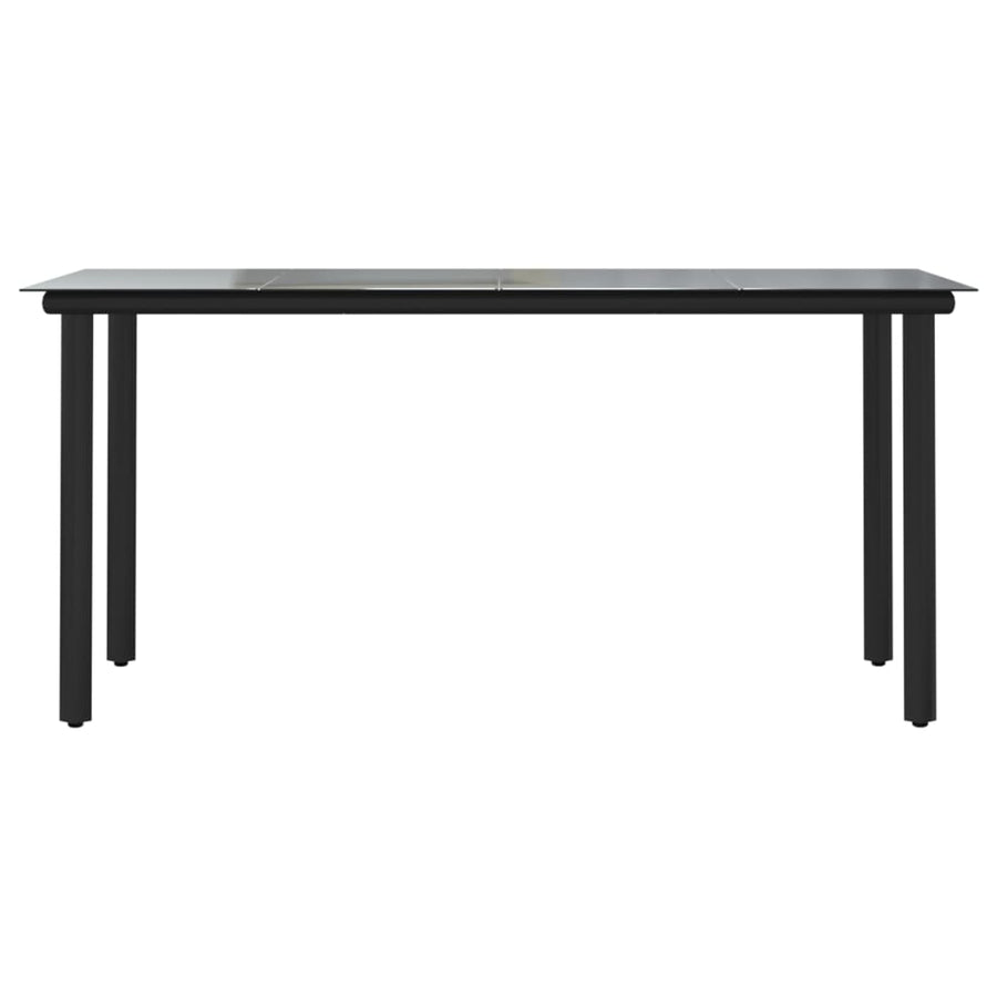 -Delige Tuinset Pvc-Rattan Zwart 5 160 cm tafellengte