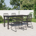 Tuinset 5-delig PVC-rattan zwart