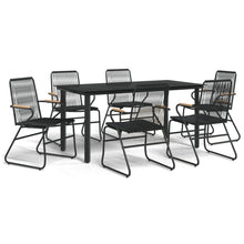 -Delige Tuinset Pvc-Rattan Zwart 7 160 cm tafellengte