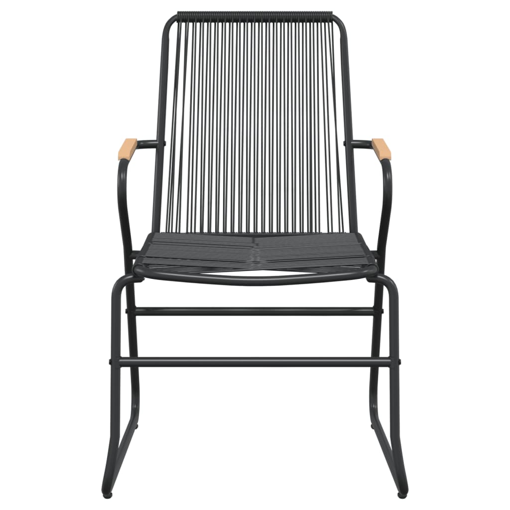 -Delige Tuinset Pvc-Rattan Zwart 7 160 cm tafellengte