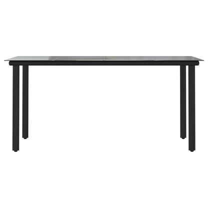 -Delige Tuinset Pvc-Rattan Zwart 7 160 cm tafellengte