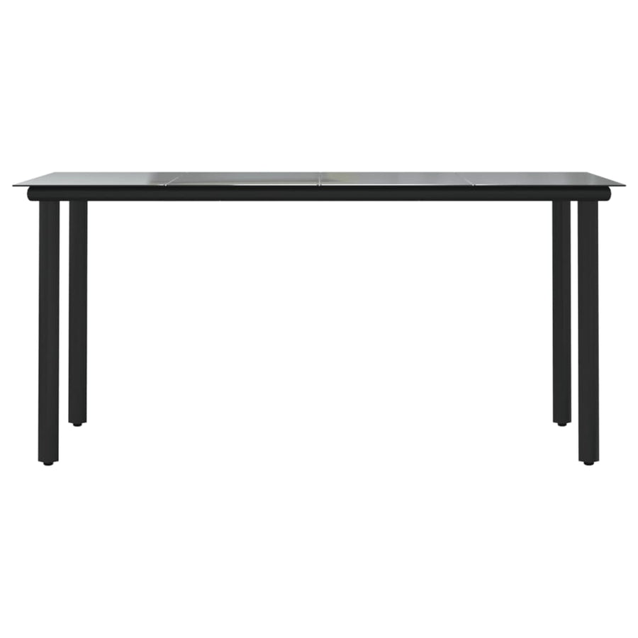 -Delige Tuinset Pvc-Rattan Zwart 7 160 cm tafellengte