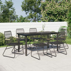 Tuinset 7-delig PVC-rattan zwart 160x80x74 cm