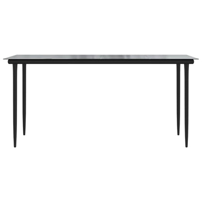 -Delige Tuinset Pvc-Rattan Zwart 5 160 cm tafellengte