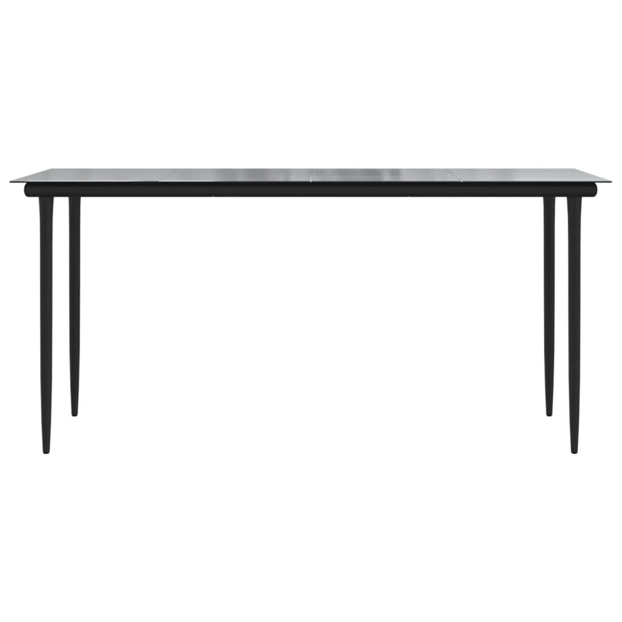 -Delige Tuinset Pvc-Rattan Zwart 5 160 cm tafellengte