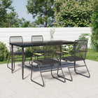 Tuinset 5-delig PVC-rattan zwart 160x80x74 cm