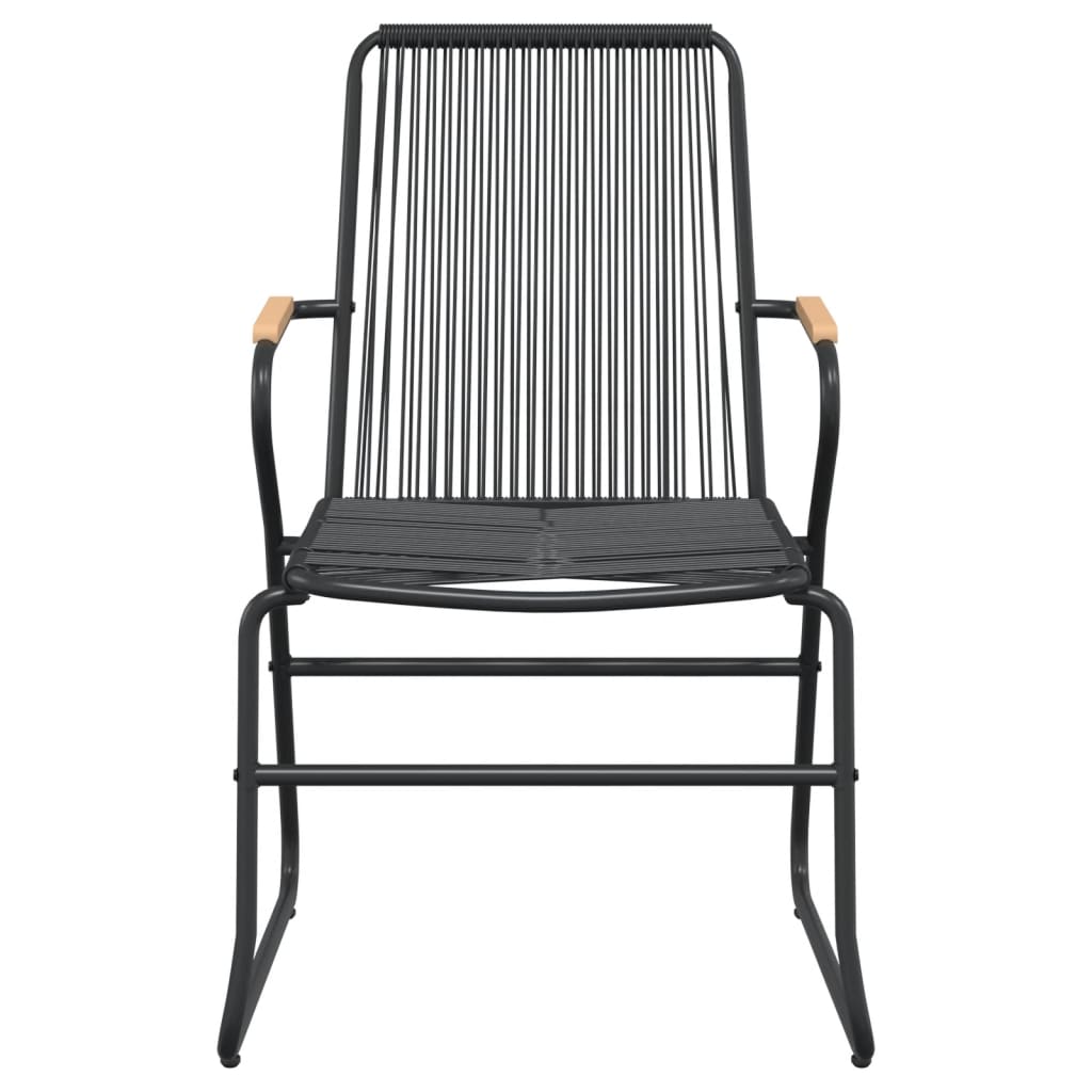 -Delige Tuinset Pvc-Rattan Zwart 7 160 cm tafellengte