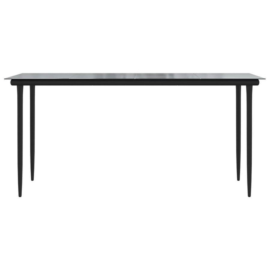-Delige Tuinset Pvc-Rattan Zwart 7 160 cm tafellengte