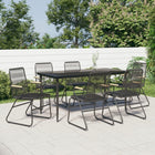 Tuinset 7-delig PVC-rattan zwart