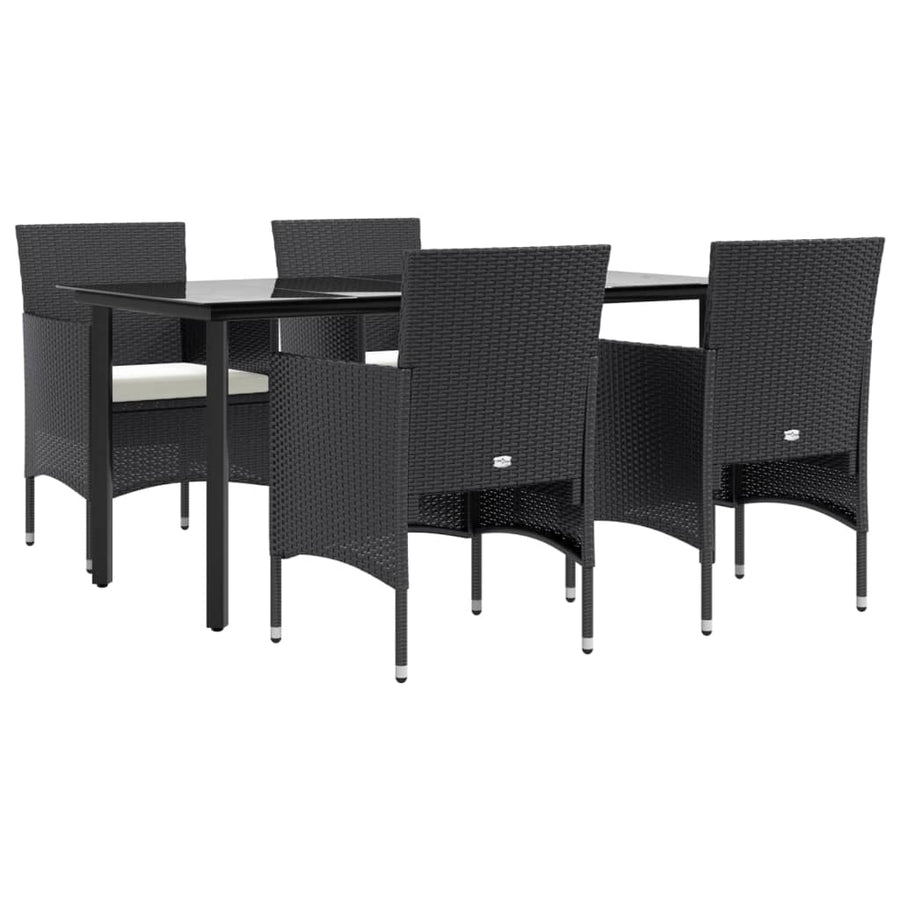 -Delige Tuinset Met Kussens 5 160 cm tafellengte Zwart