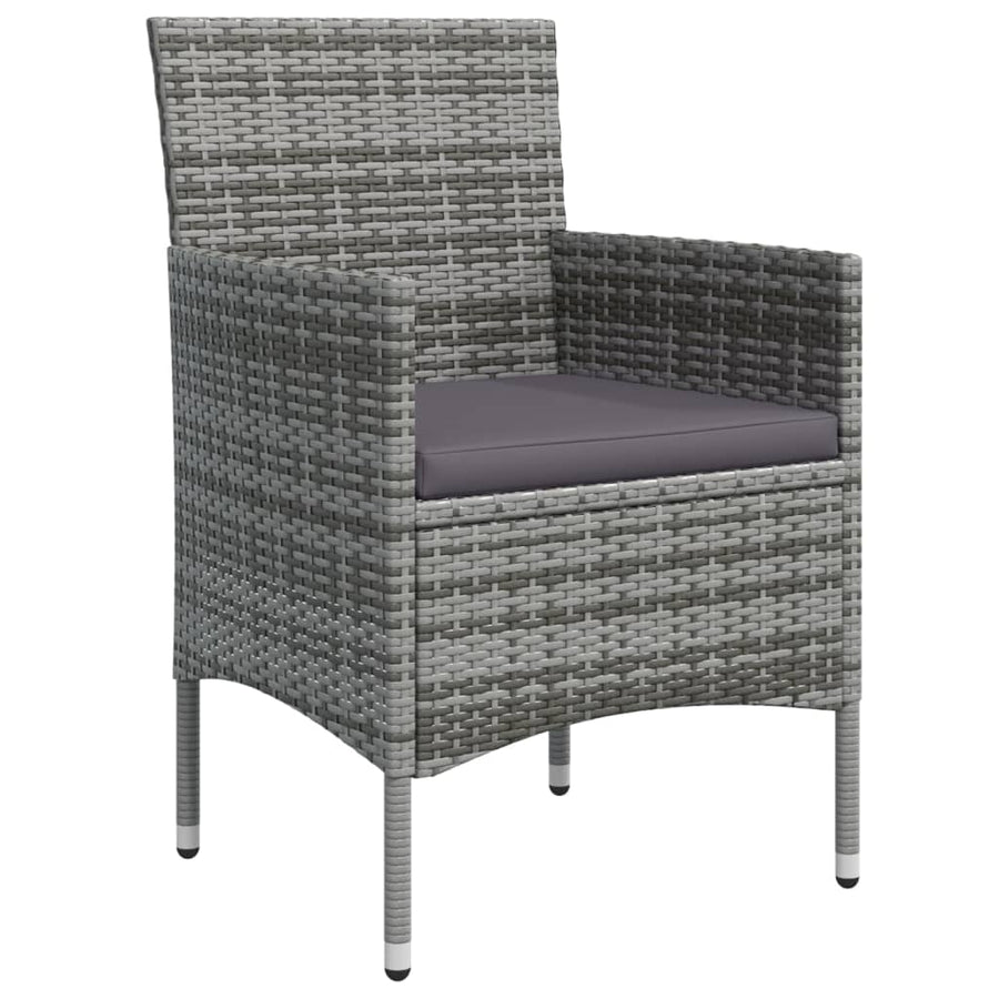 -Delige Tuinset Met Kussens 7 160 cm tafellengte Grijs en zwart