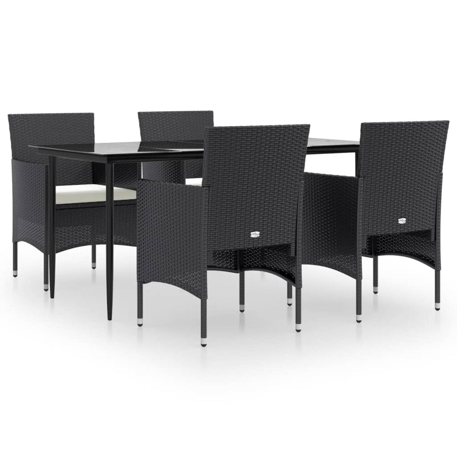 -Delige Tuinset Met Kussens 5 160 cm tafellengte Zwart
