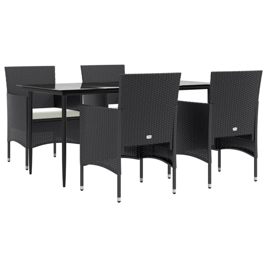 -Delige Tuinset Met Kussens 5 160 cm tafellengte Zwart