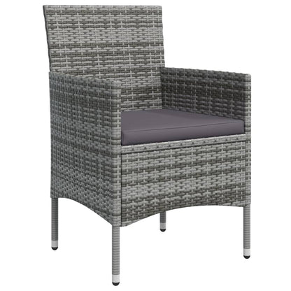 -Delige Tuinset Met Kussens 5 160 cm tafellengte Grijs en zwart